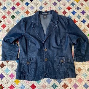 French Cuff Denim Blazer